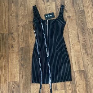 Black pinstripe dress